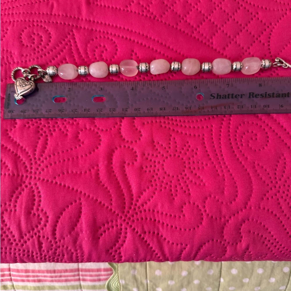 Brighton quartz Rose and Silver Bracelet with Heart Charm